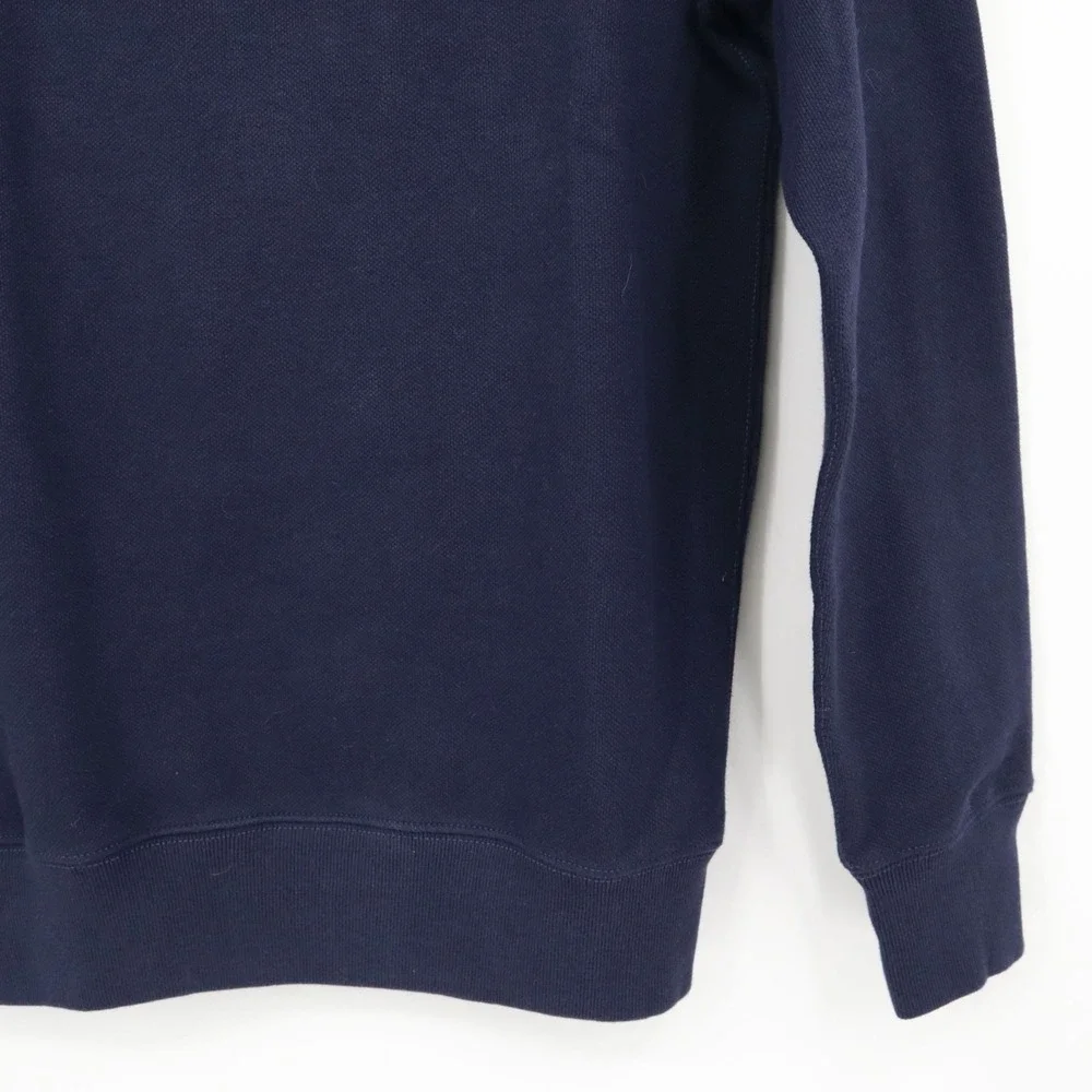 J. Crew Piqué‎ Fleece Sweatshirt Men XS Blue Preppy Academia Collegiate Classic